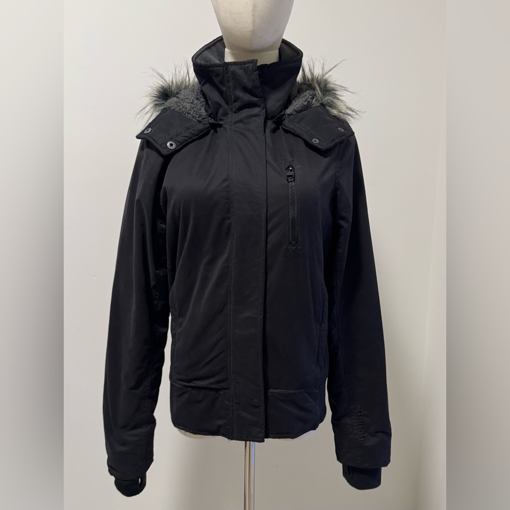 Bench Women's Black‎ Jacket with Faux Fur Hood
